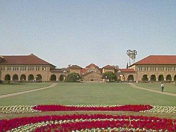 The Quad as seen from the Oval.  A vista of columns and red tile roof that greets visitors to the pinnacle of higher education, Stanford University.  A view, in fact, that as a student I rarely ever saw since I lived to the left of the quad and went to classes on the right.  Still, a sight sure to impress the tourists